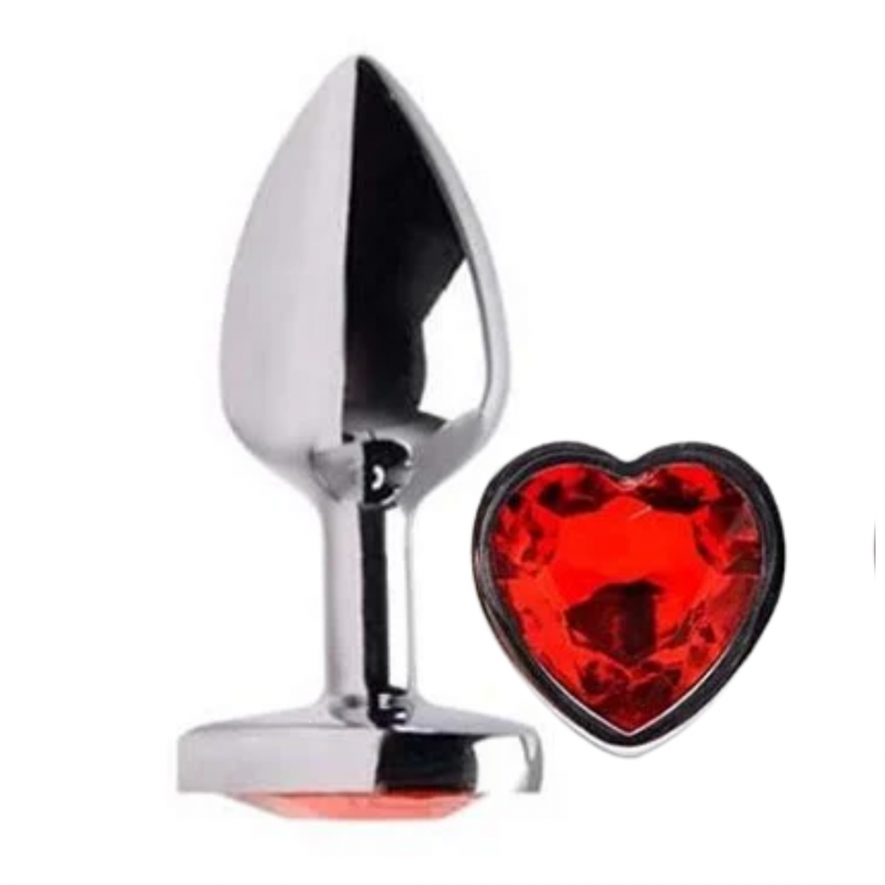 Plug Anal G Coração Vermelho 150g