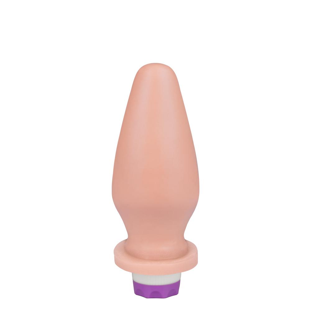 Plug Anal Grande - Vibro - Creme 12,5 x 5,5 cm