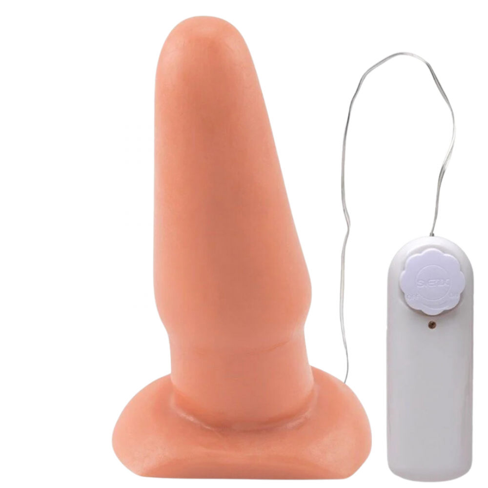 Plug Anal de Borracha Maciça com Vibro Bullet Eclipse do Êxtase - 13 x 4,3cm
