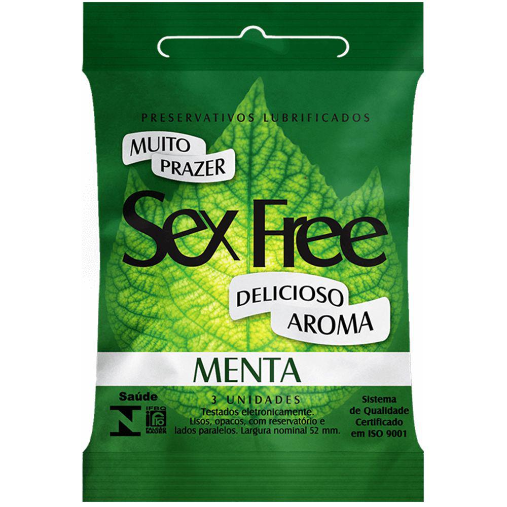 Preservativo Menta Com 3 Unidades Sex Free