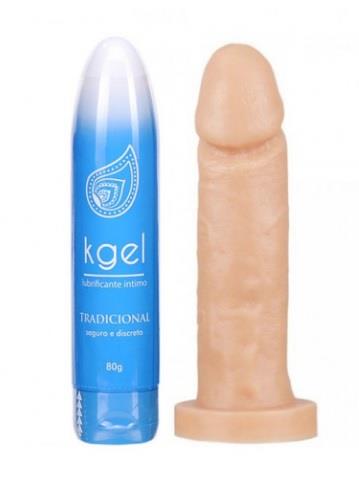 Kit Kgel Lubrificante Íntimo + Prótese Peniana 15,5Cm