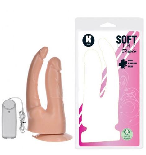 Prótese Com Vibro Dupla Penetração 17X3,8Cm E 18X2,5Cm Import