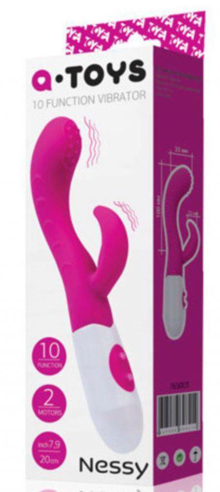 Vibrador Em Silicone Soft Touch Com Estimulador Clítoris E Ponto G Nessy - Q Toys