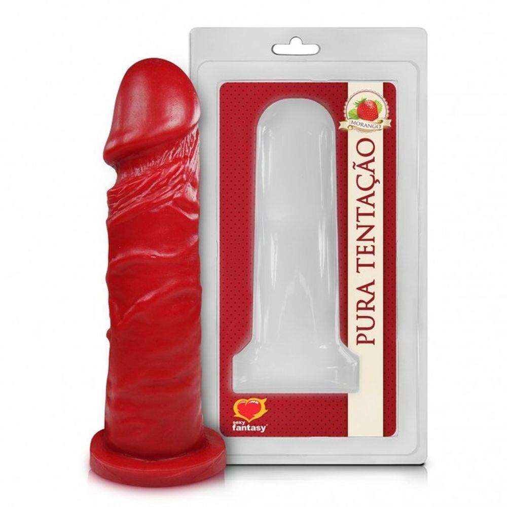 Pênis 15,3 X 4Cm Aromatizado Sem Vibro Marorango Sexy Fantasy