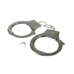 Algema de Metal Cromada com Chave | Hand Cuffs Importada