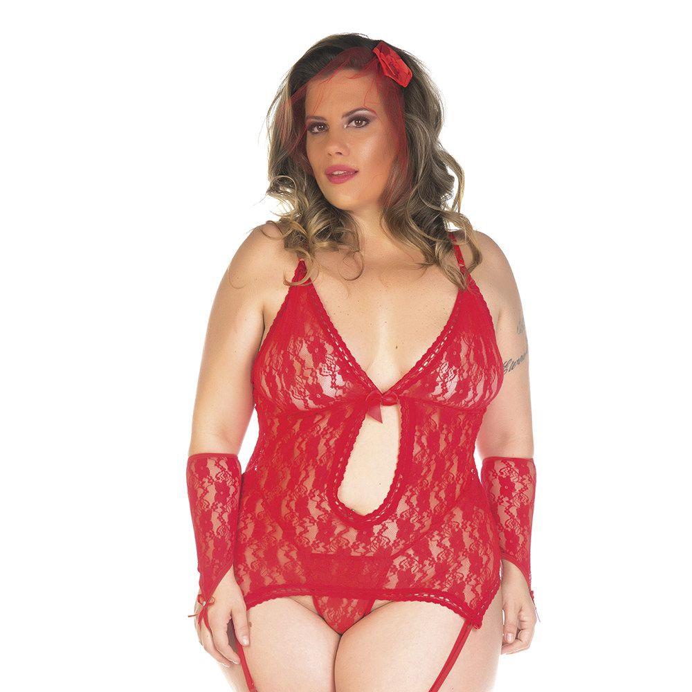Body Plus Size Noiva Fogosa Pimenta Sexy