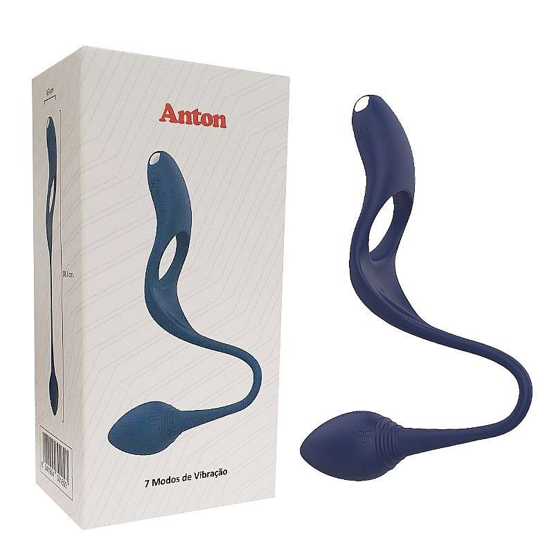 Anel Peniano com Estimulador de Clitóris e Plug Anal, 7 Modos de Vibração, Silicone Macio, Recarregável - Antom - SI