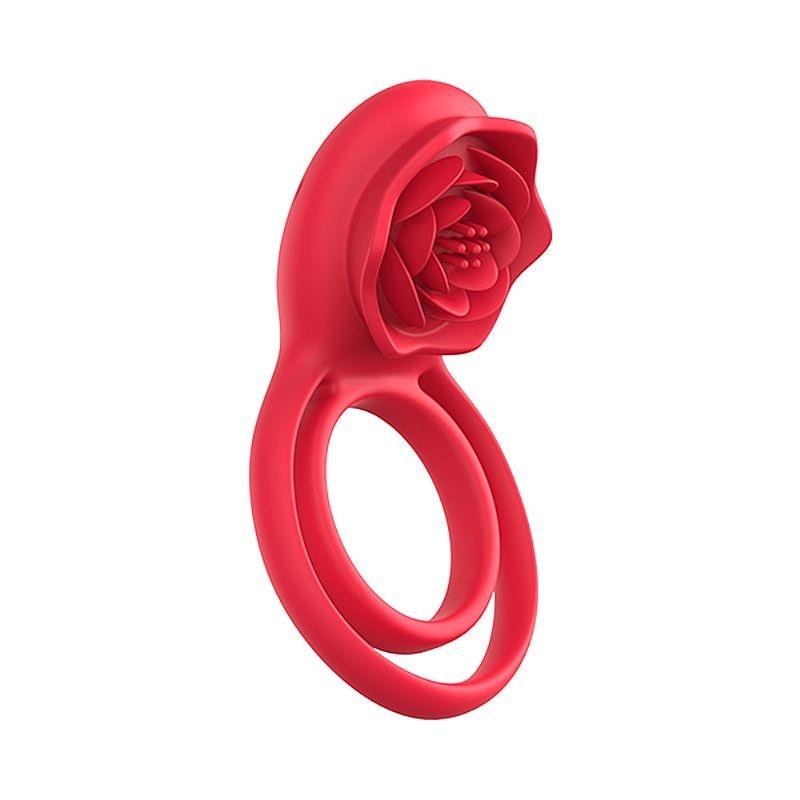 Anel Peniano Duplo com Estimulador de Clitóris Rosa - 9 Modos de Vibração
