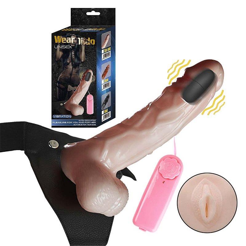 Capa Peniana com Cinta e Vibrador - Com vagina - 20,0 X 4,0 Wear Pênis - SI