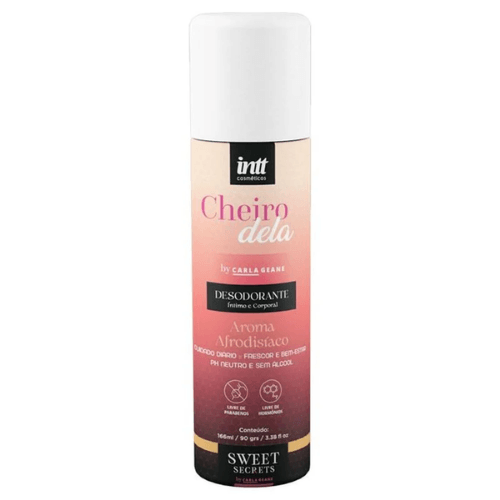 Desodorante íntimo feminino Cheiro Dela by Carla Geane 166ml sem álcool