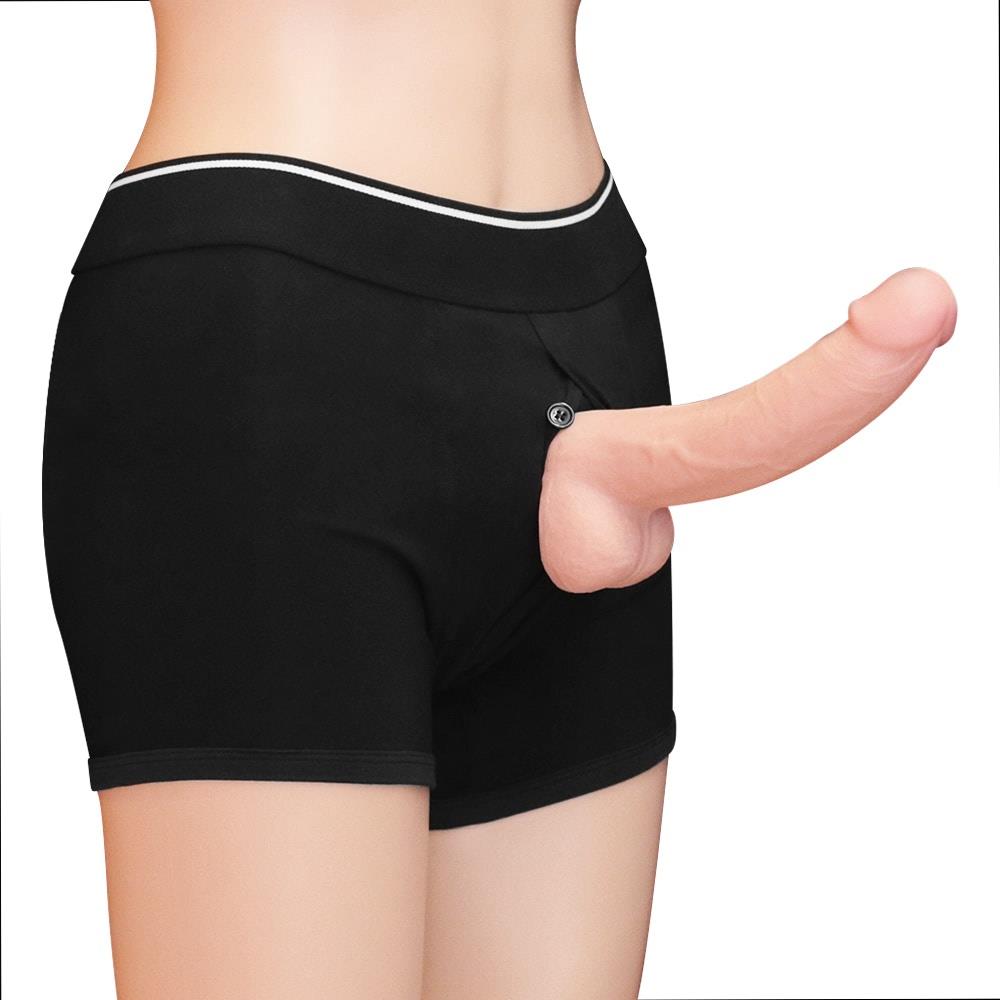 Cueca boxer packer strapon Lovetoy tamanho G para fixação