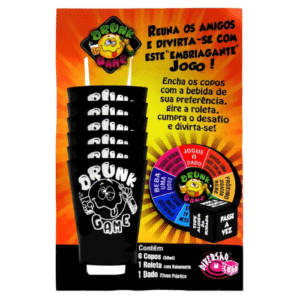 Jogo Drunk Game Roleta Embriagante com Copos e Dado