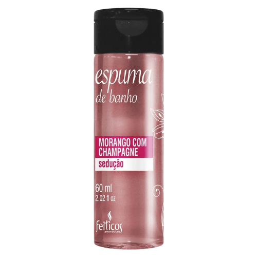 Espuma de banho sedução morango com champagne 60ml Feitiços