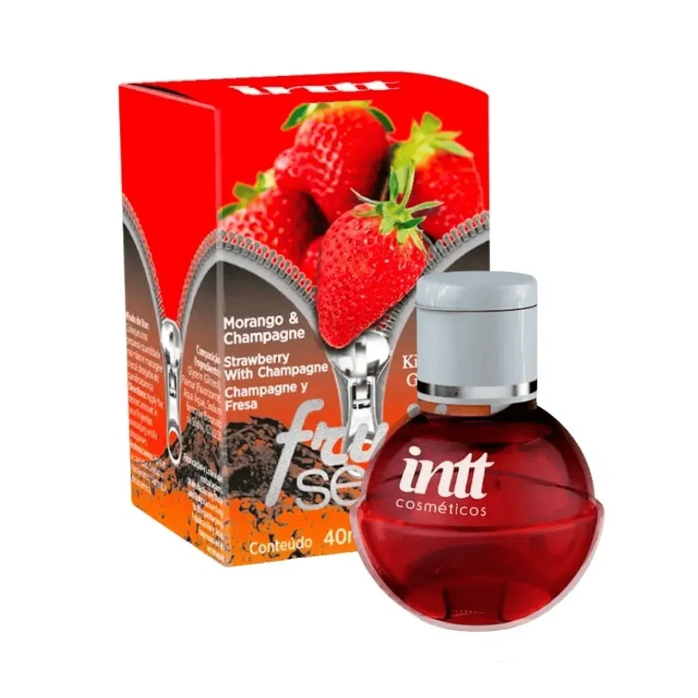 Gel beijável morango com champagne efeito quente Fruit Sexy 40g