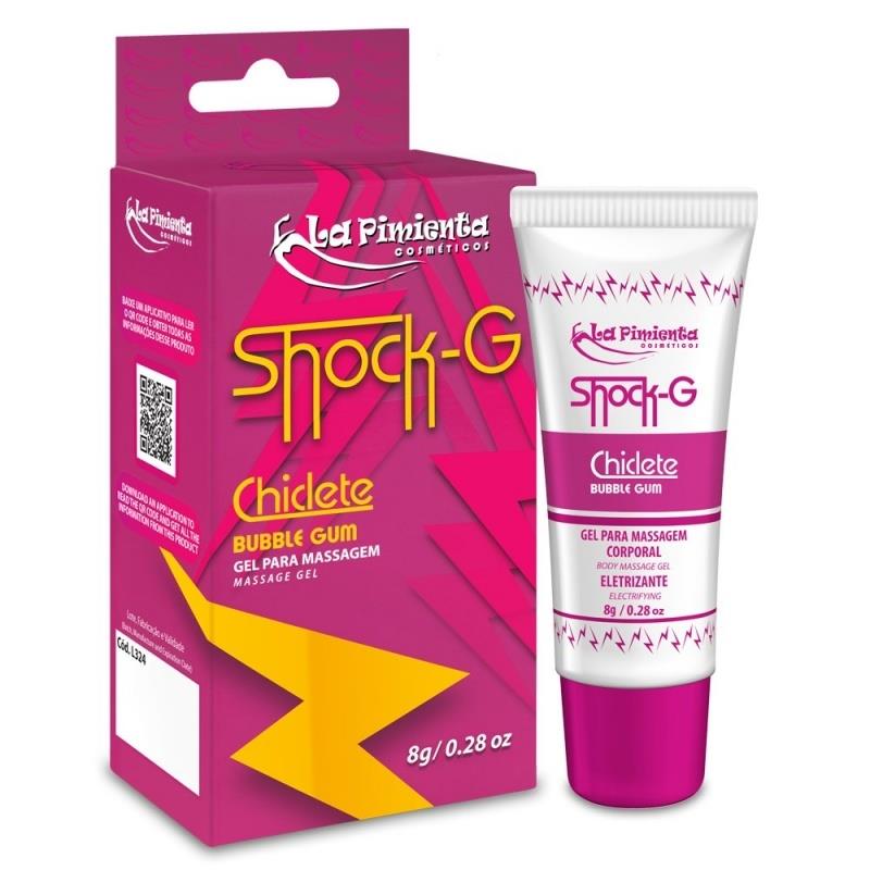 Gel vibrador líquido beijável Shock-G aroma chiclete 8g La Pimienta