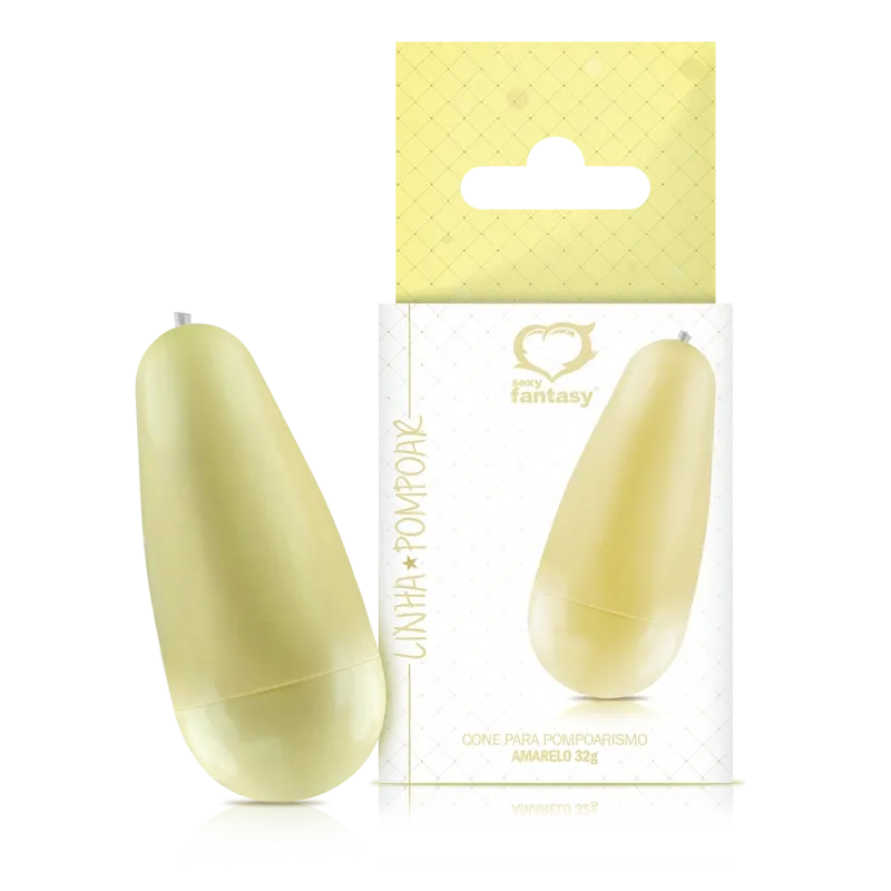 Cone pompoar 32g amarelo anatômico para exercícios de pompoarismo
