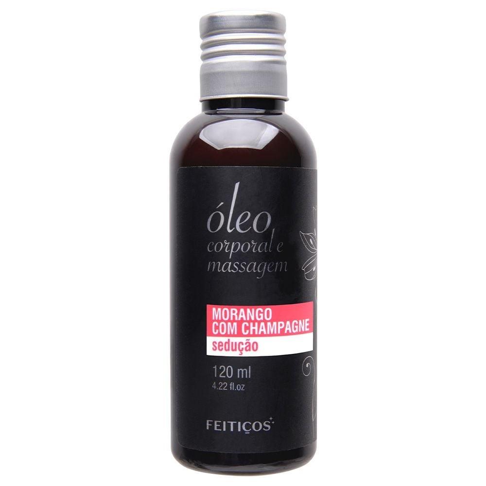Óleo Aromático Morango C/ Champanhe Para Massagem 120Ml Feitiços