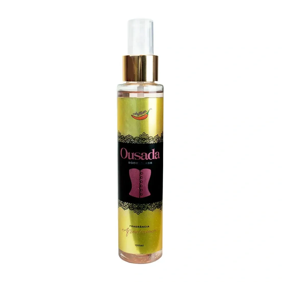 Body splash afrodisíaco feminino Ousada Chillies 120ml frasco