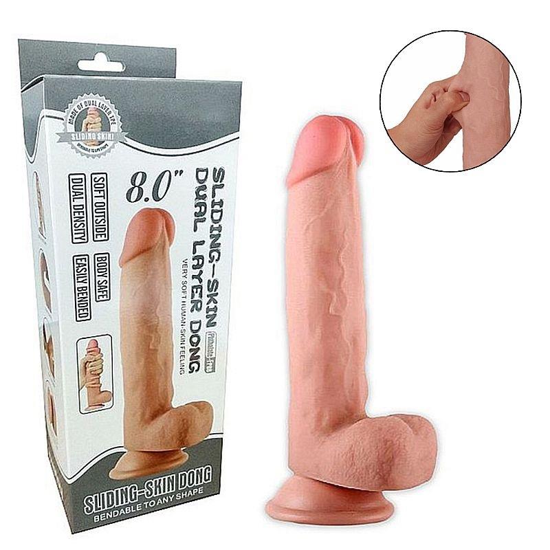 Pênis realístico dupla camada 8 polegadas 20,5x4 cm SI