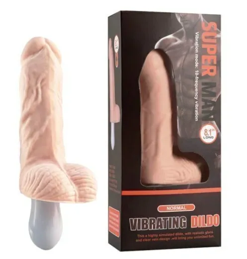 Pênis realístico recarregável DI-048 10 modos vibração 24cm TPE