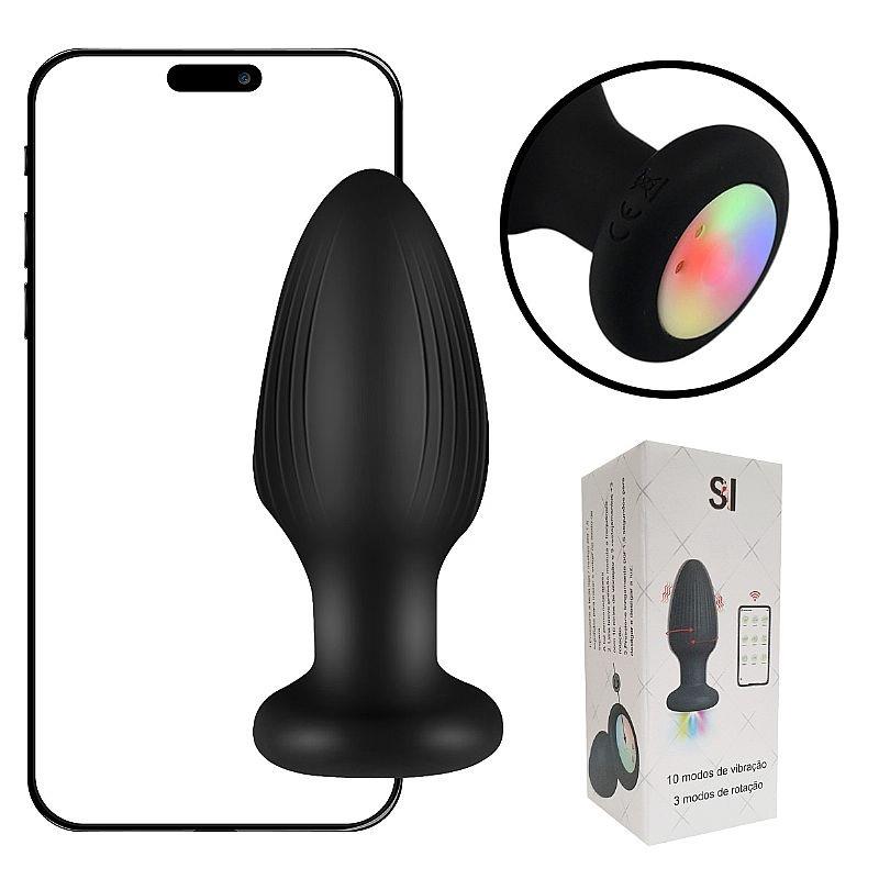 Plug Anal em Silicone com Rotação e Luz de Led - Recarregável - 9,6x3,6 - SI