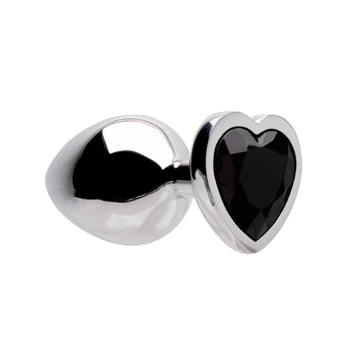 Plug Anal G Coração Cor Preto 150g