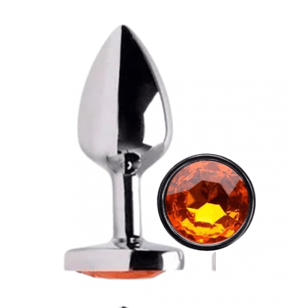 Plug Anal M Dourado em Aço Inoxidável - Experiência de Luxo em Dominação