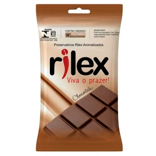 Preservativo Lubrificado 3 Unidades com aroma Chocolate Rilex