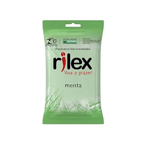 Preservativo lubrificado menta Rilex 3 unidades embalagem