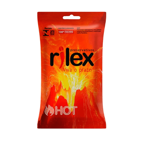 Preservativo lubrificado hot Rilex 3 unidades efeito quente
