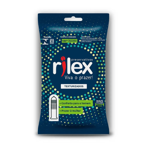 Preservativo lubrificado texturizado Rilex 3 unidades embalagem
