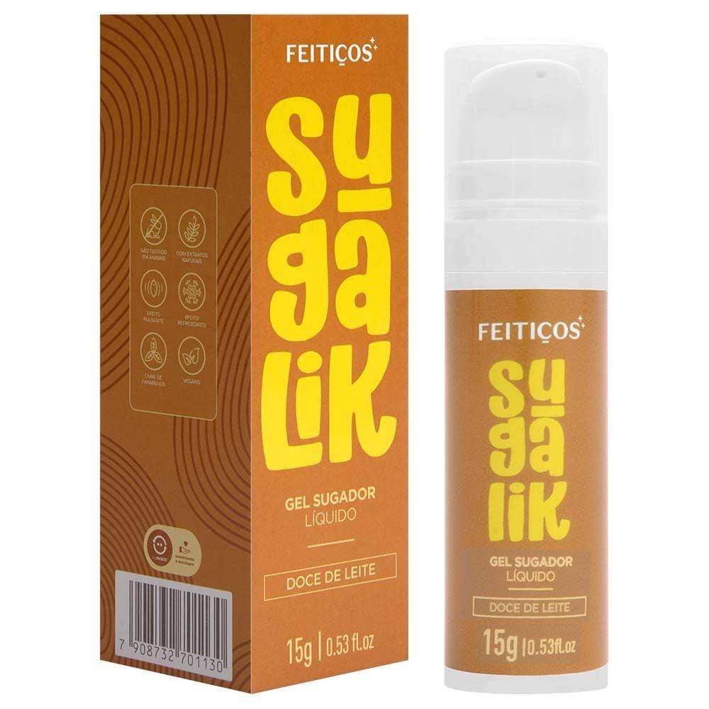 Sugalik Sabor Doce de Leite Sugador e Pulsador Líquidos Em Gel - 15g Feitiços