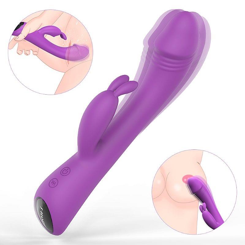 Vibrador de Ponto G e Clitóris Baby Bunny Cor Roxo