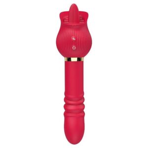 Vibrador Ponto G e Clitóris Rosa com Língua e Vai e Vem