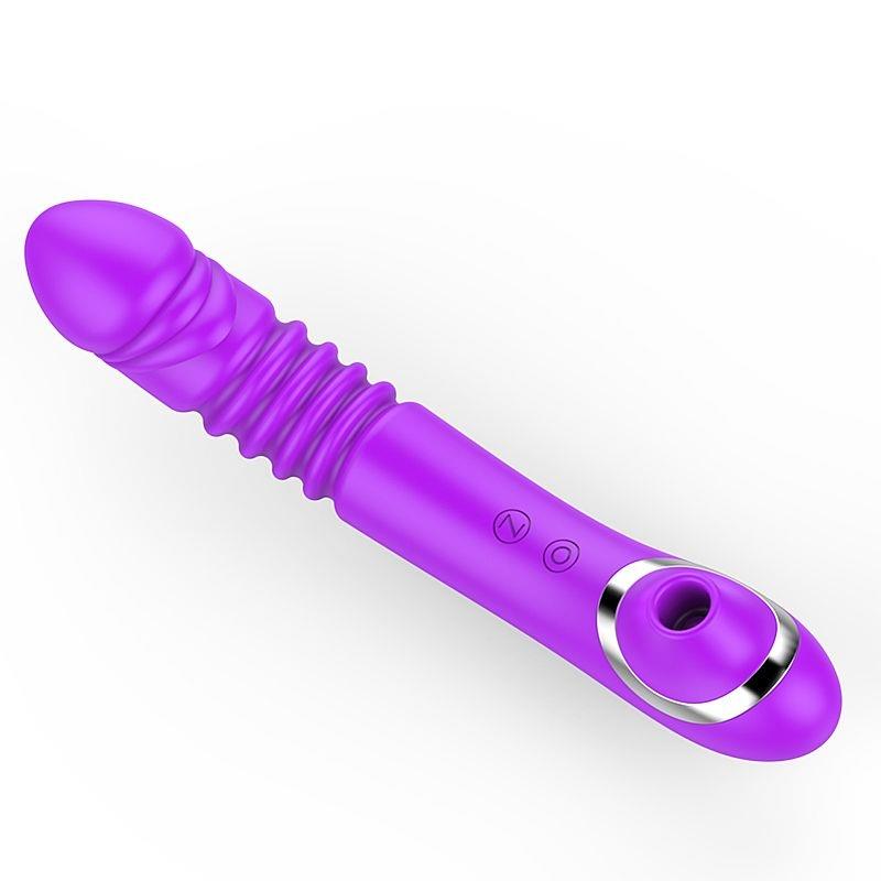 Vibrador Feminino Ponto G com Vai e Vem e Pulsação Cor Roxo