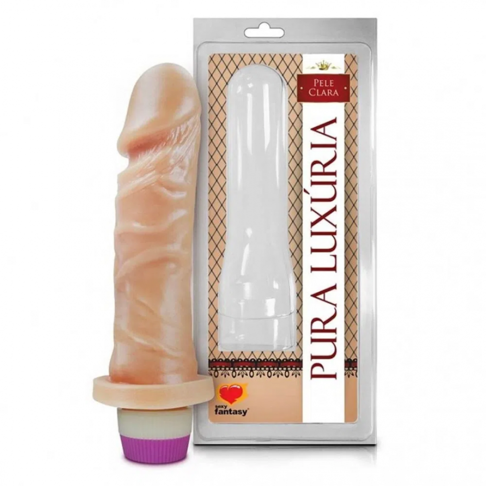 Prótese Pura Tentação com Vibro 15,3x4 cm - Aventura Vibrante da Sexy Fantasy para Êxtase a Dois