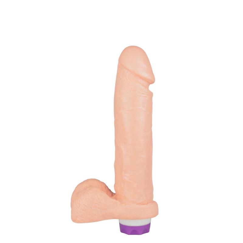 Prótese Maciça Vibrante com Escroto 18x4,8cm - Realismo Tátil e Ondas Vibrantes de Puro Prazer
