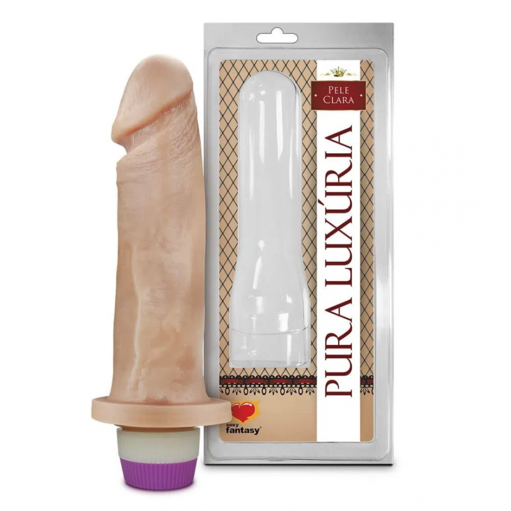 Prótese Pura Luxúria Realístico com Vibro 18x4,5 cm - A Chave para o Prazer sem Limites, da Sexy Fantasy