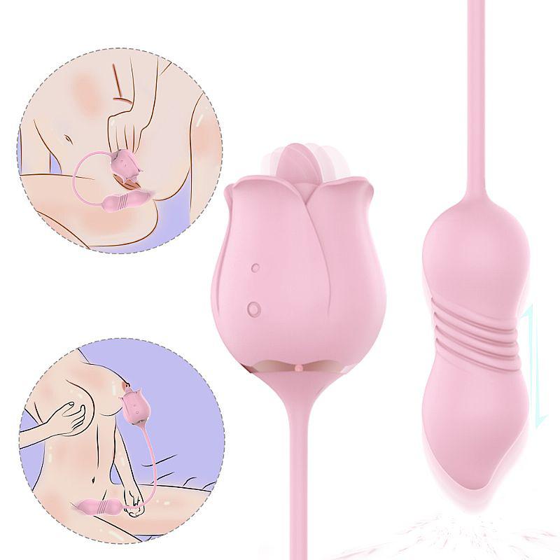 Estimuladora de clitóris Rosa Pro 7 com 9 modos de vibração S-Hande