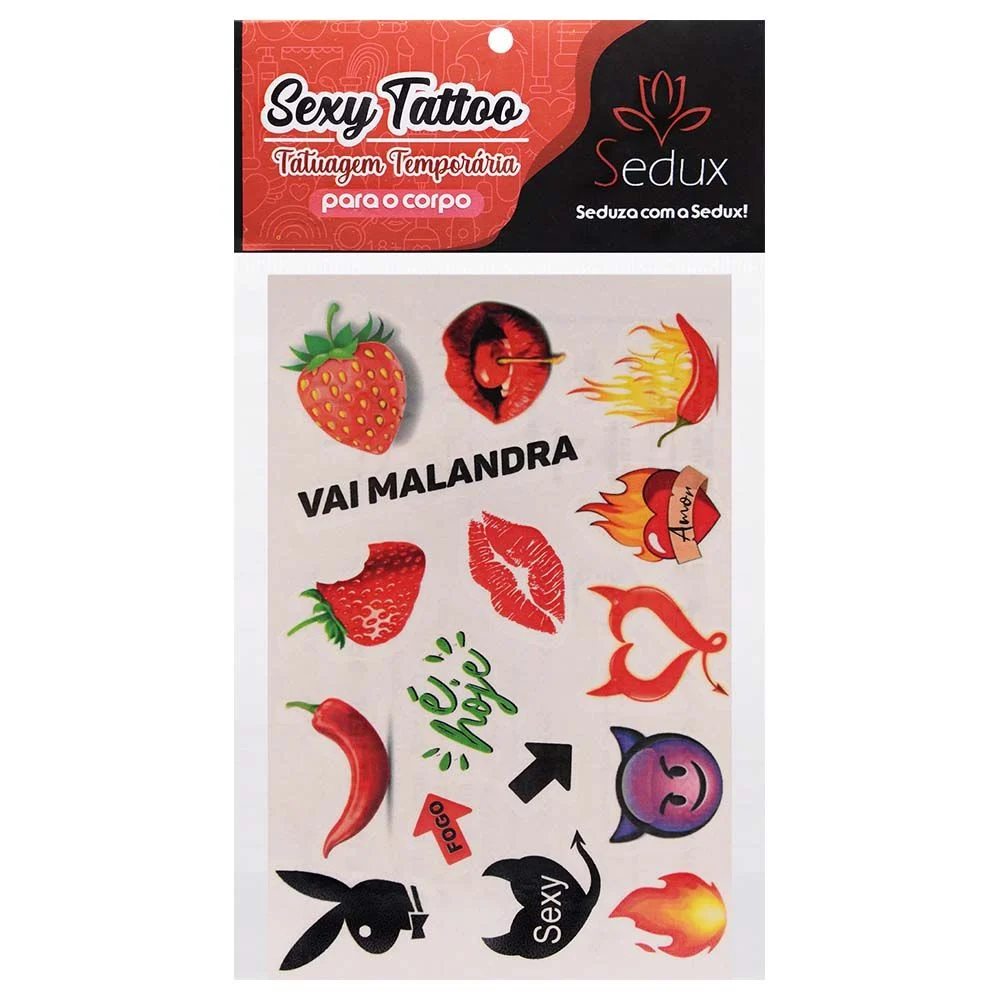 Vai Malandra Tatuagem Temporária 10 X 15Cm Sedux