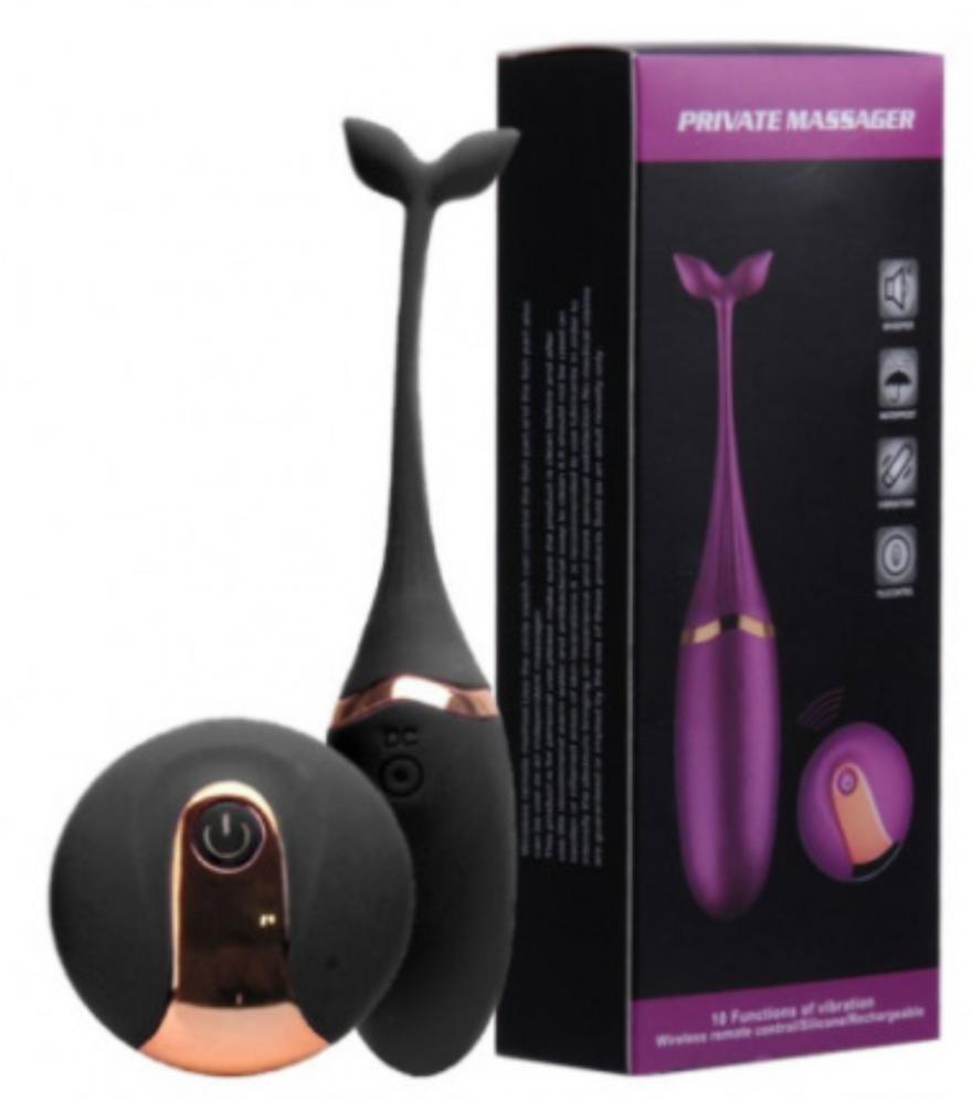 Vibrador Cápsula Rabo Peixe 10 Vibrações Preto