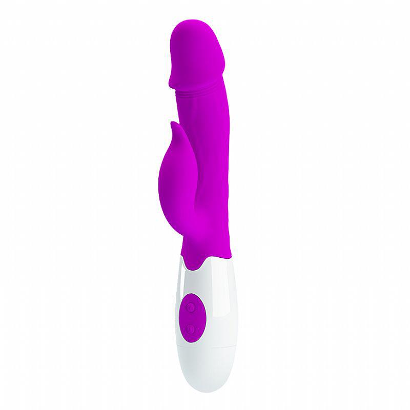 Vibrador Peter Dupla Ação - 2 Motores, 29 Vibrações, Silicone Cirúrgico, Estimulador Vaginal e Clitoriano