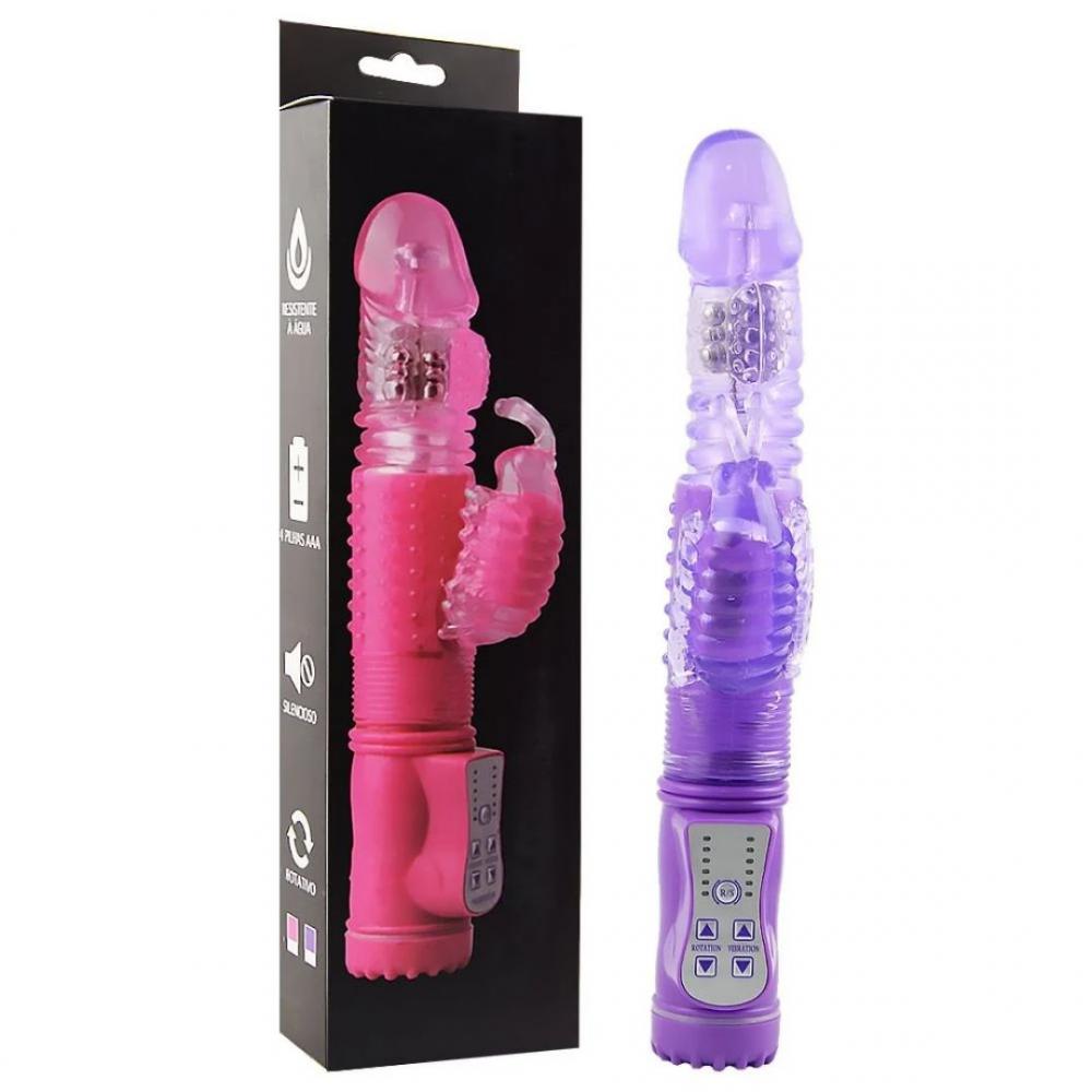 Vibrador Cor Roxo Rotativo Sobe E Desce 36 Vibrações