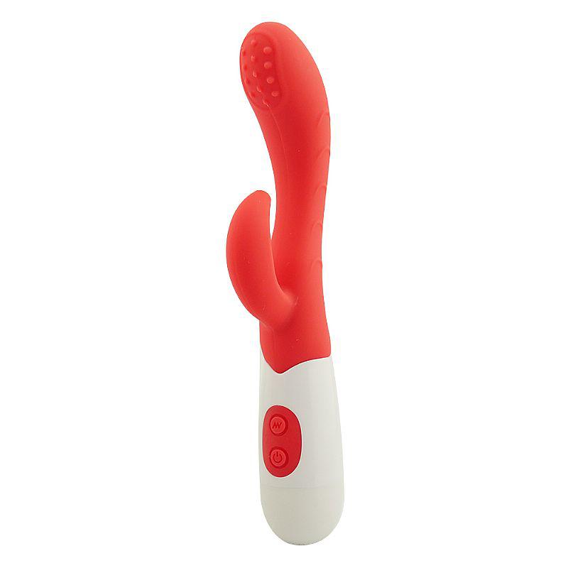 Vibrador Ponto G e Clitóris 3 Vermelho - 10 Vibrações, Silicone, 19 cm, Resistente à Água