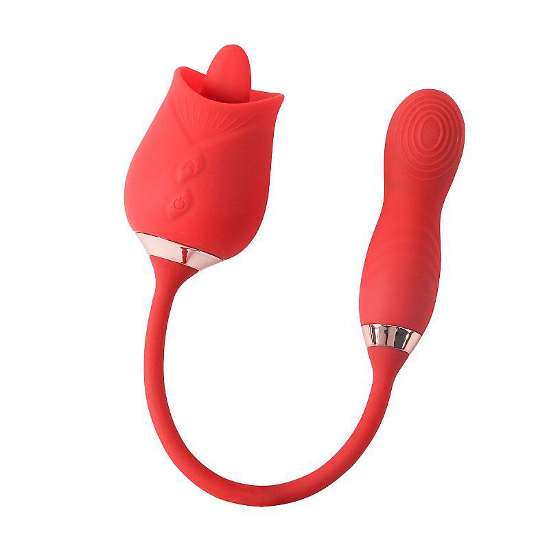 Vibrador Rosa Flowery SI - Dedilhar e Língua Estimuladora para Ponto G e Clitóris