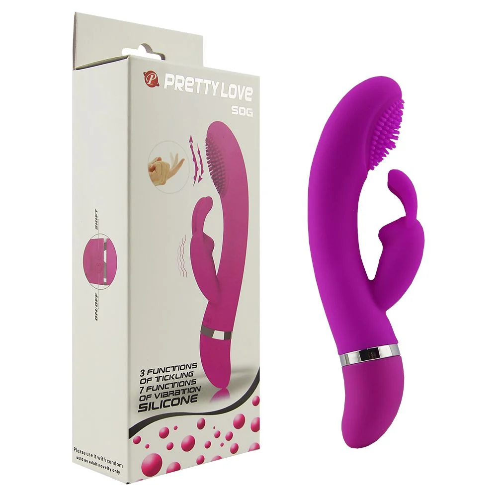 Vibrador duplo estimulador Pretty Love Christ silicone roxo 7 modos