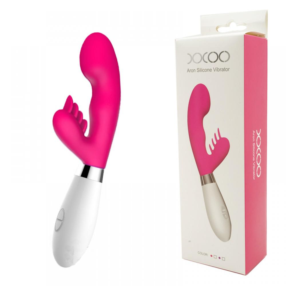 Vibrador duplo motor Gtoys escalonado com estimulador clitoriano cerdado