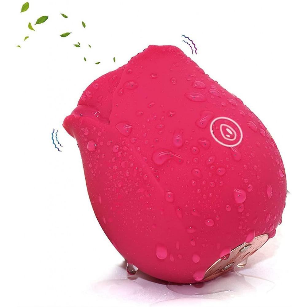 Rosa Sugador de Clitóris Vibratório SI - 10 Modos de Massagem, Recarregável USB - Cor Vermelho