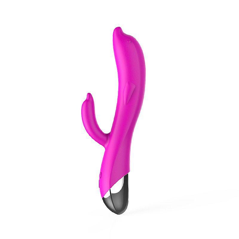 Vibrador Estimulador de Ponto G e Clitóris Formato de Golfinho Cor Pink Recarregável USB