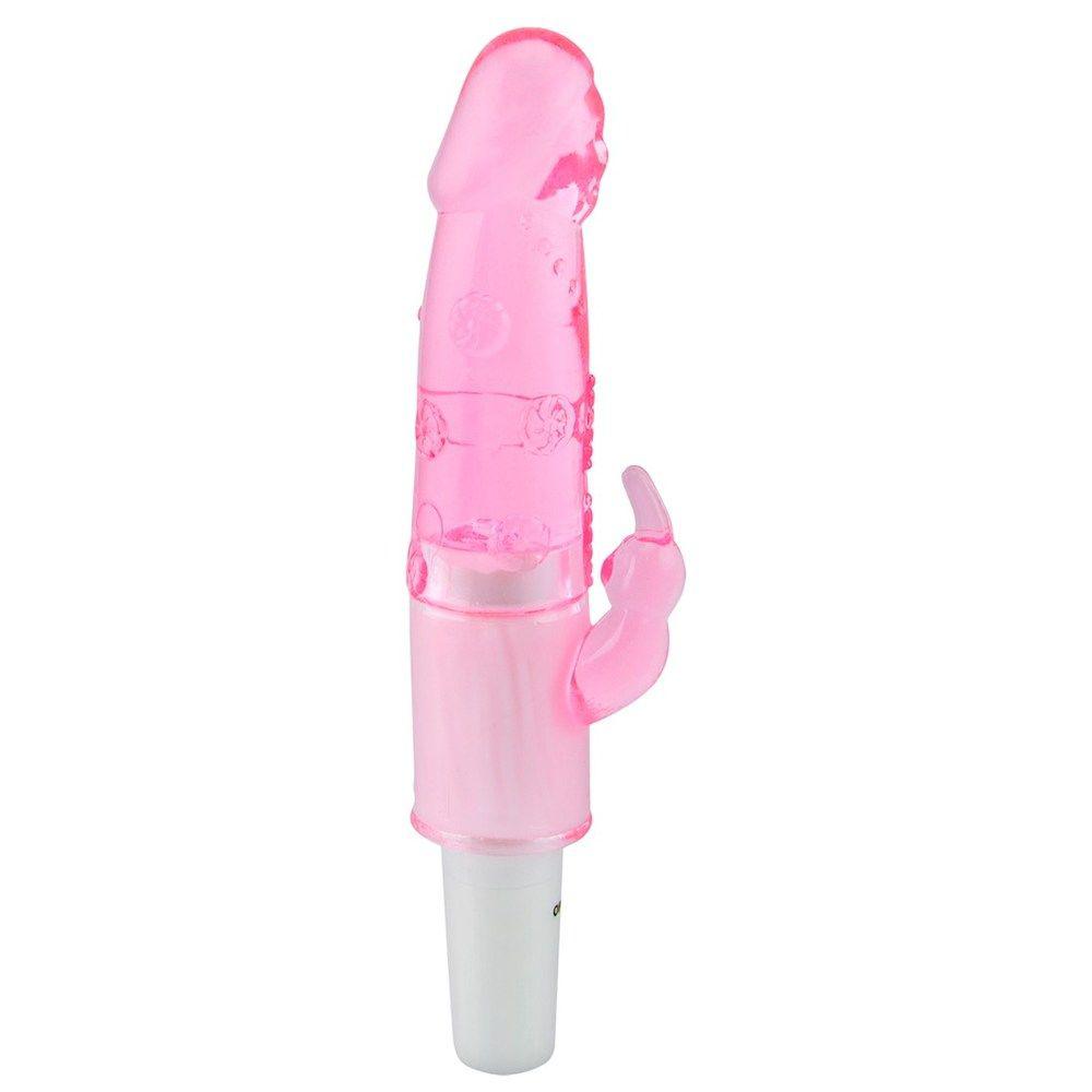 Vibrador Pênis Rosa Com Capa Removível E Estimulador De Clitóris